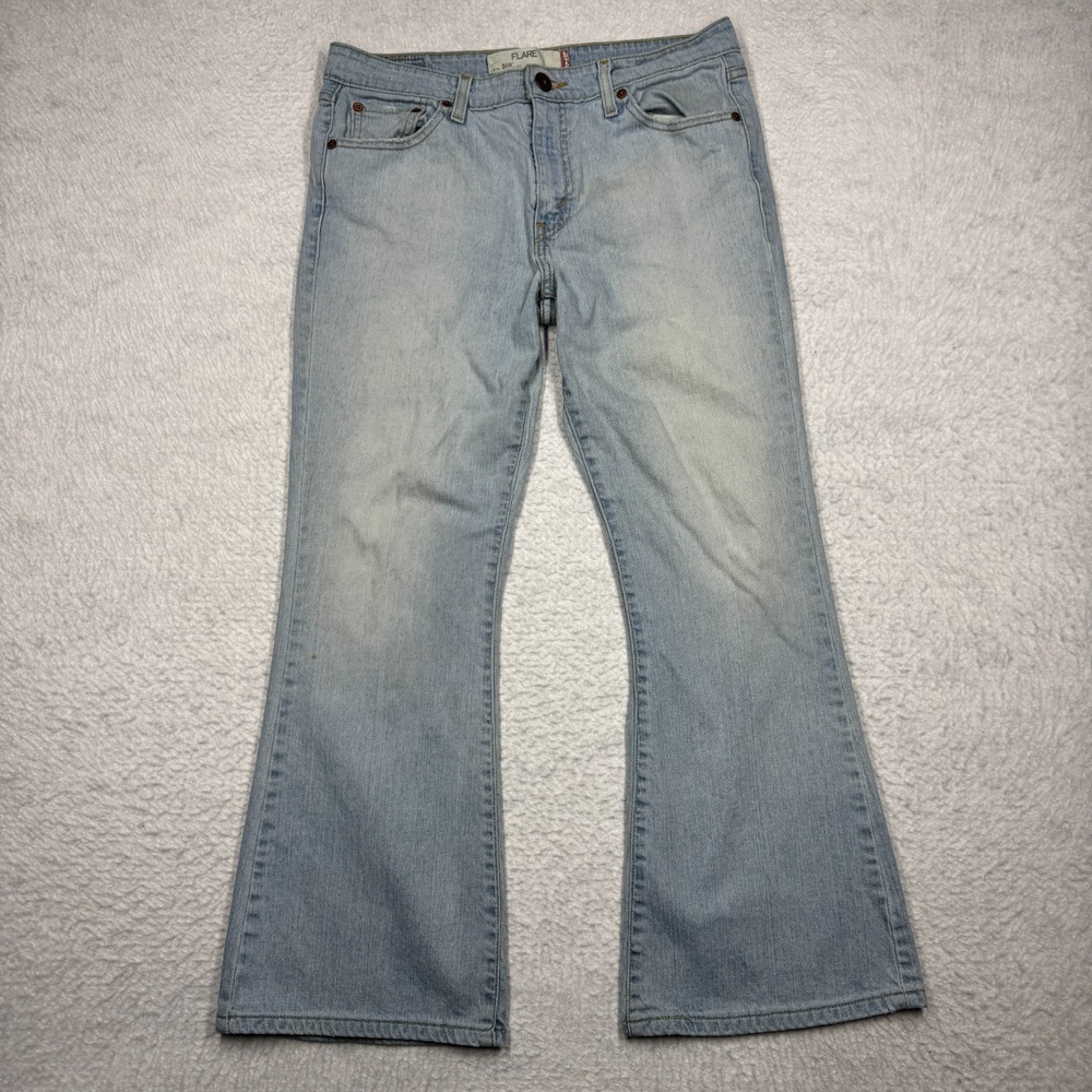 Vintage Levi's 519 Flare Jeans Y2K Retro Boho Blue Women's Size‎ 13 S Fits 33x27